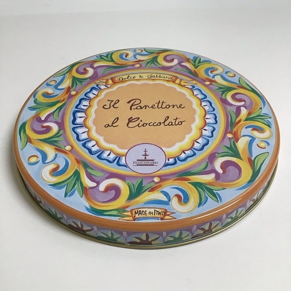 Dolce & Gabbana Tin Made In Italy EMPTY Fiasconaro Panettone LARGE 10” Storage - Picture 14 of 14